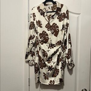 Forever 21 Tropical Leaf Print Dress